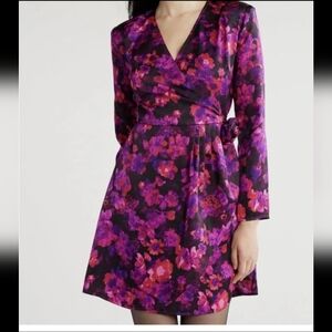 Scoop Vibrant Floral Long Sleeve Dress, Size 12-14, NWT
